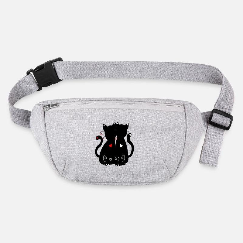 schwarze Katzen Stanley/Stella recycelte Gürteltasche