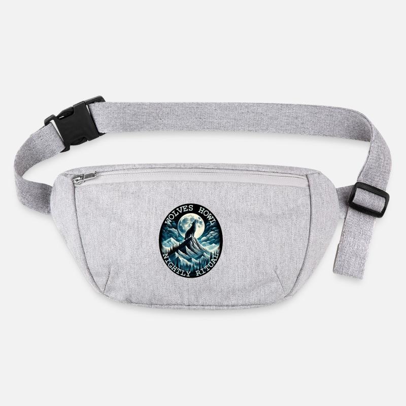 MOONLIT WOLF HOWL NIGHTLY RITUAL, WILDERNESS Stanley/Stella recycled Hip Bag 