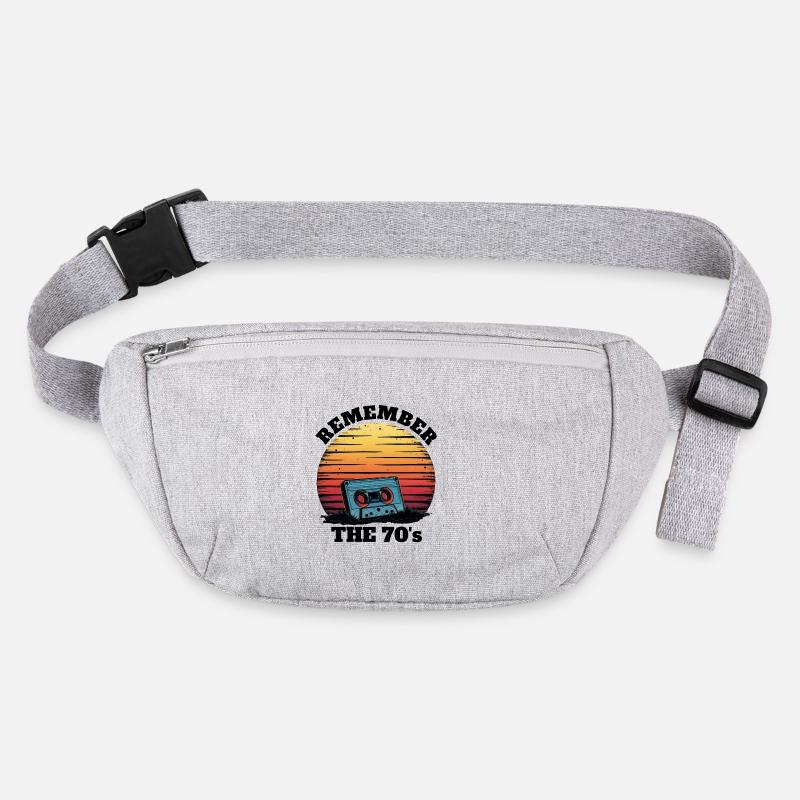 Retro Kassette - Nostalgische 70er Jahre Vibes - Stanley/Stella recycelte Gürteltasche - Grau meliert