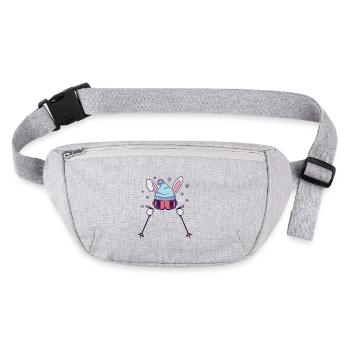 Osterhase beim Skifahren Lustiges Ostergeschenk - Stanley/Stella recycelte Gürteltasche - Grau meliert - Vorne