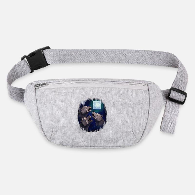 Retro Pixel Art 3 Wolfs Held heult den Mond an Stanley/Stella recycelte Gürteltasche