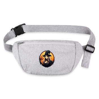 Kleine Halloween Hexe - Stanley/Stella recycelte Gürteltasche - Grau meliert - Vorne