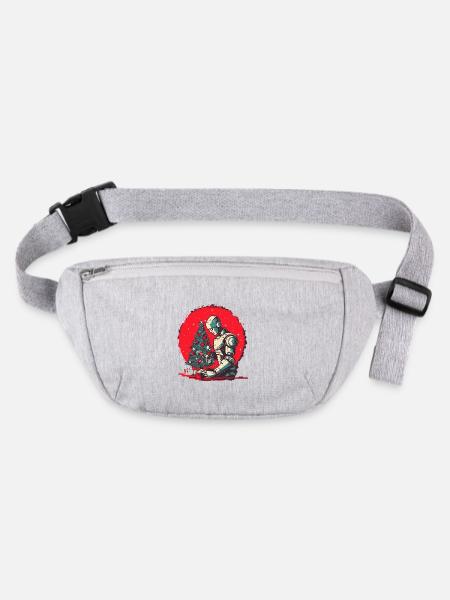 Christmas Time Cyborg - Stanley/Stella recycled Hip Bag  - heather grey - Front