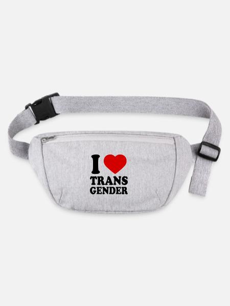 I love transgender trans gender - Sac banane recyclé Stanley/Stella - gris chiné - Devant