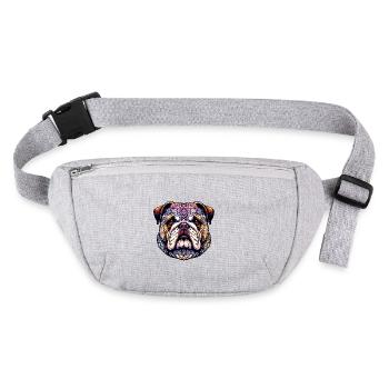 Bouledogue complexe Mandala : Fusion d’œuvres d’art canines - Sac banane recyclé Stanley/Stella - gris chiné - Devant