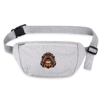 Ornate Orangutan Mandala: Symmetrical Line Art - Stanley/Stella recycled Hip Bag  - heather grey - Front