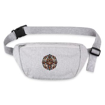 Aztec Deity Mandala: Geometric Tribal Artwork - Stanley/Stella recycled Hip Bag  - heather grey - Front
