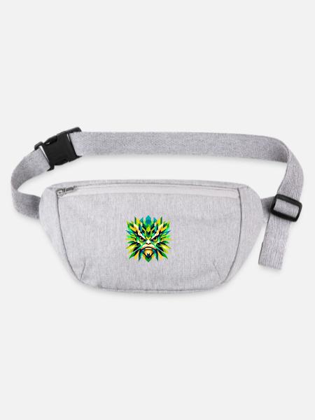 Geometric Kappa: Japanese Mythology Art - Stanley/Stella recycled Hip Bag  - heather grey - Front