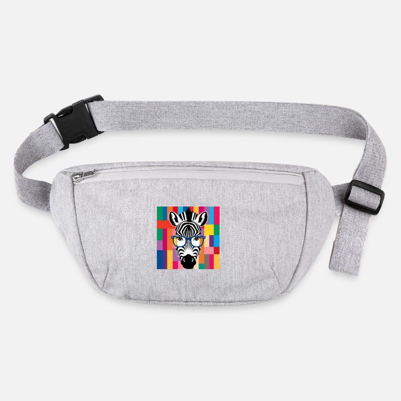 Zebra Cool mit Brille Bunt Stanley/Stella recycelte Gürteltasche
