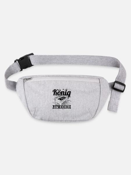 König am Kicker Herren T-Shirt für Kicker Spieler - Stanley/Stella recycelte Gürteltasche - Grau meliert