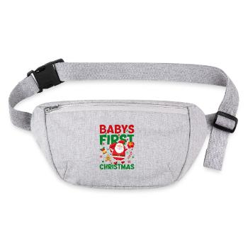 Baby's first Christmas Santa Claus - Stanley/Stella recycled Hip Bag  - heather grey - Front