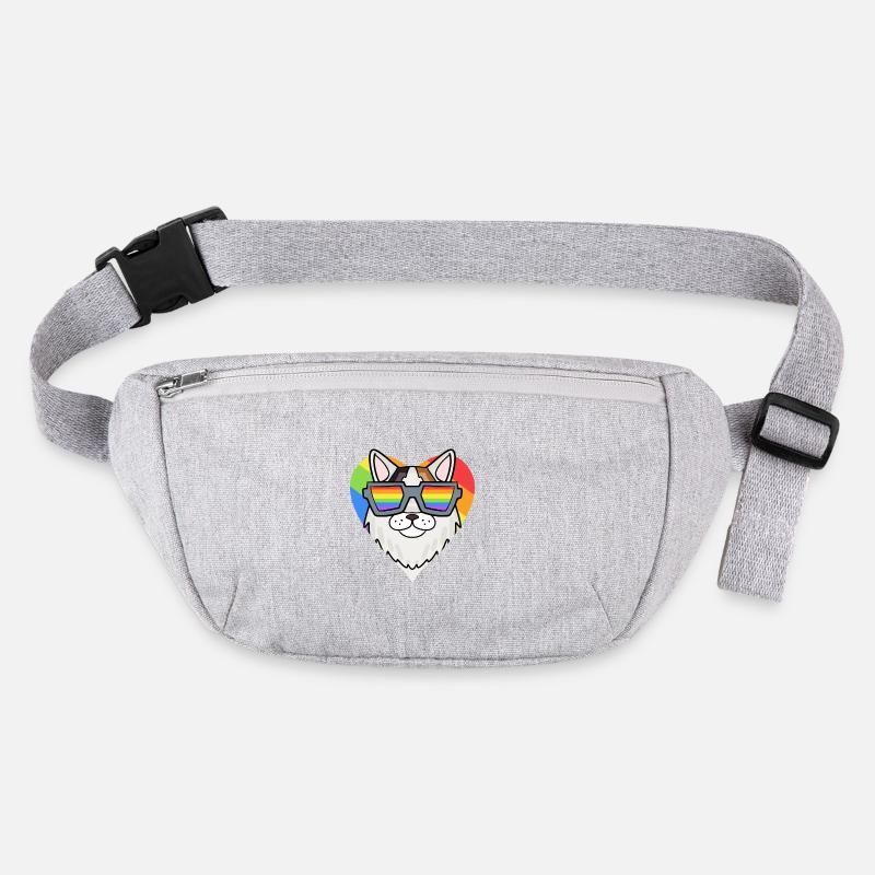 Gay Regenbogen - Katze mit Brille - Türkisch Van Stanley/Stella recycelte Gürteltasche