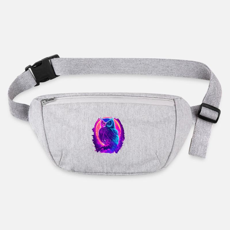 Leuchtende Eule Neon Kunstwerk - Stanley/Stella recycelte Gürteltasche - Grau meliert