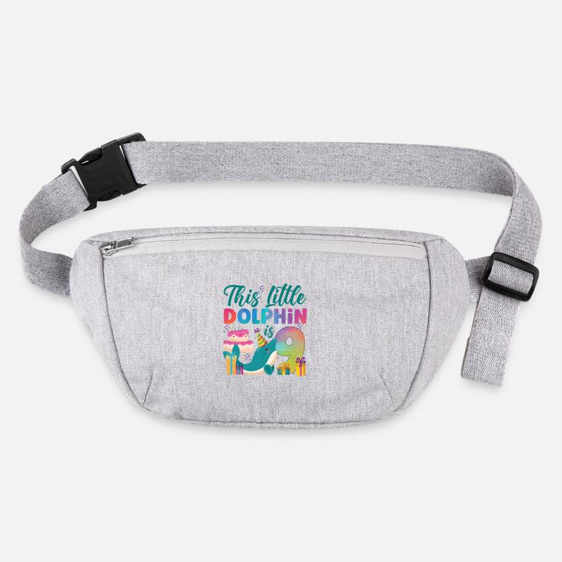 Dolphin 9th Birthday Watercolor Stanley/Stella recycled Hip Bag 