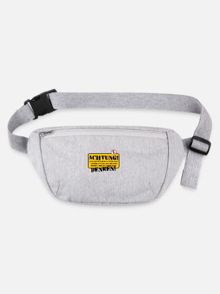 Sign: Be careful to think for yourself - Stanley/Stella recycled Hip Bag  - heather grey - Front
