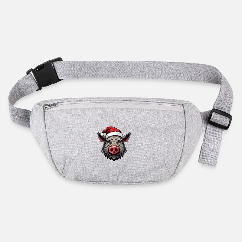Wild Boar Head Christmas Portrait Stanley/Stella recycled Hip Bag 