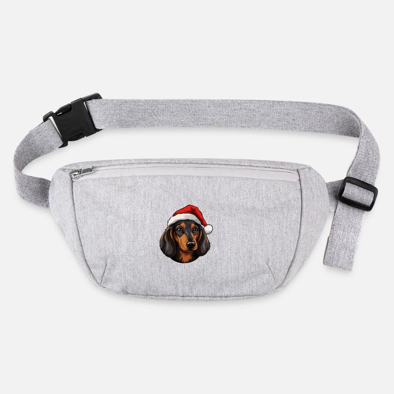 Tête de chien teckel Noël Sac banane recyclé Stanley/Stella