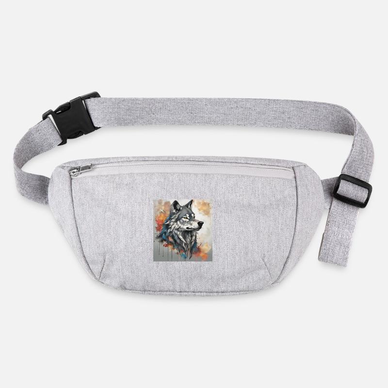 Wolf with color spots background. Stanley/Stella recycled Hip Bag 