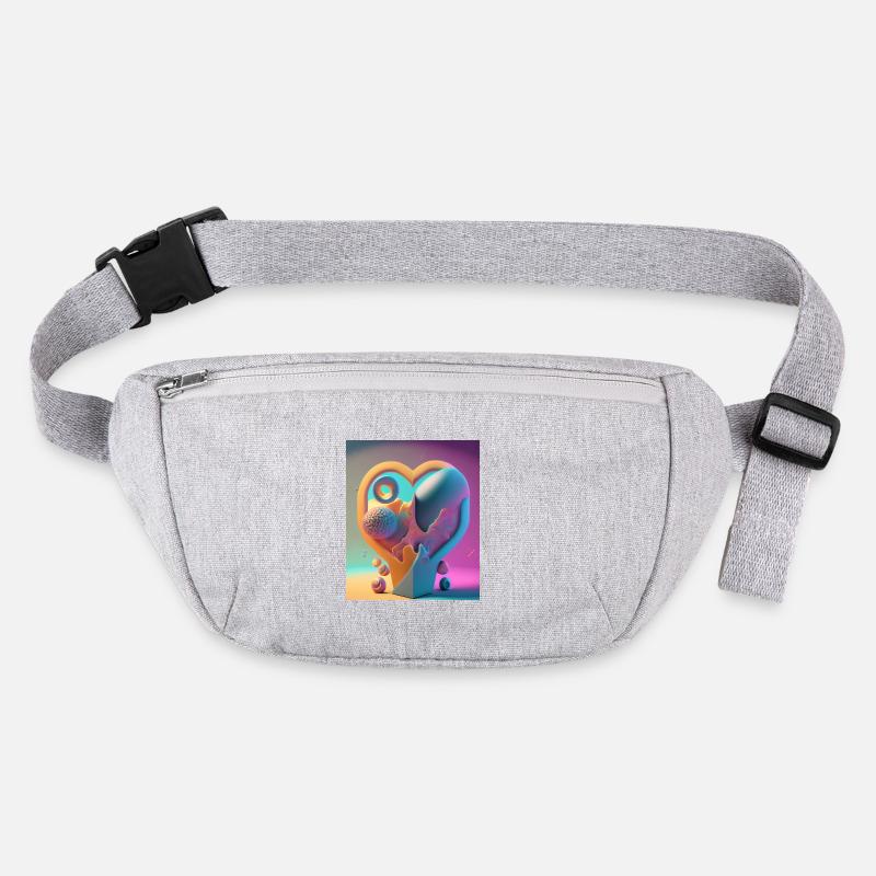 Coeur sculpté dans la pierre : explosion abstraite de couleurs Sac banane recyclé Stanley/Stella