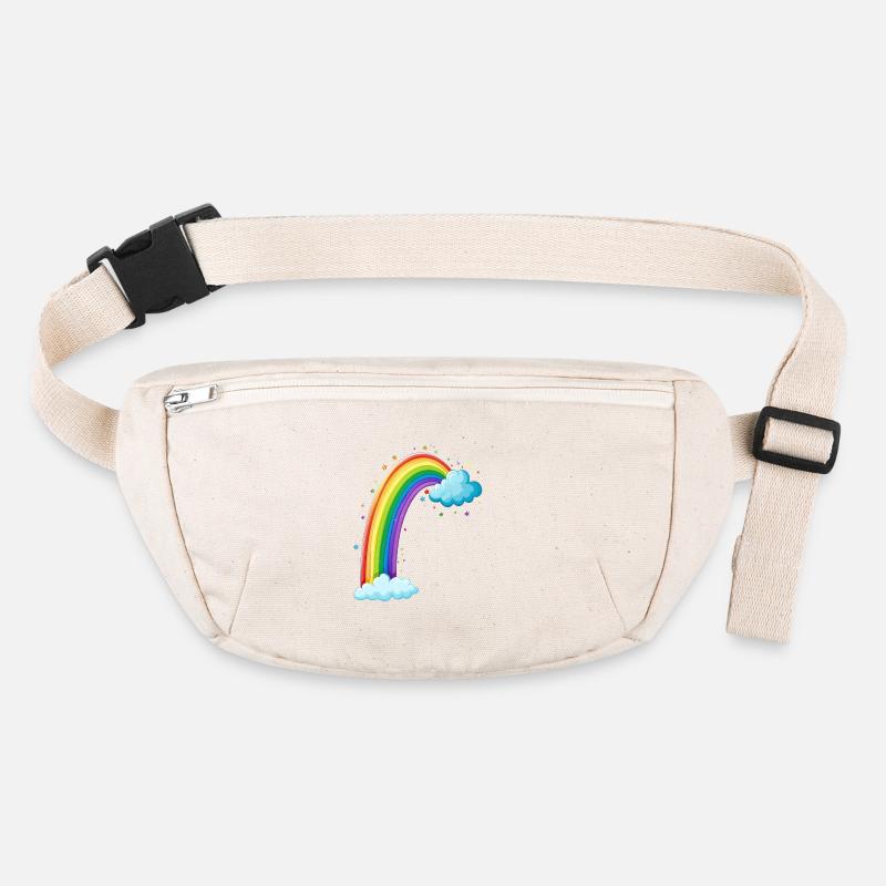 Colorful Rainbow With Clouds Drawing Stanley/Stella recycled Hip Bag 