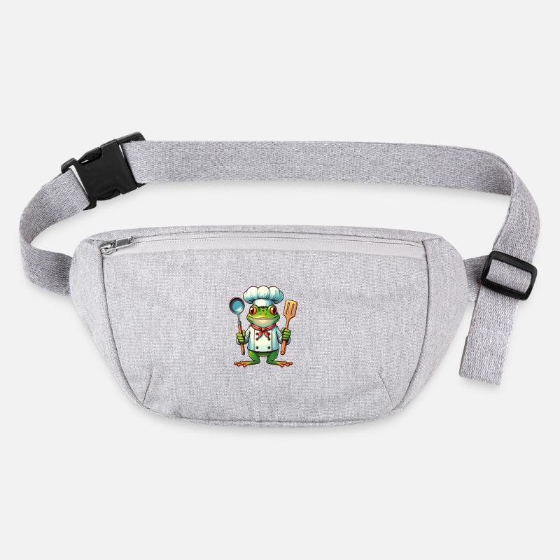 Chef Frog Funny Kitchen Design Stanley/Stella recycled Hip Bag 