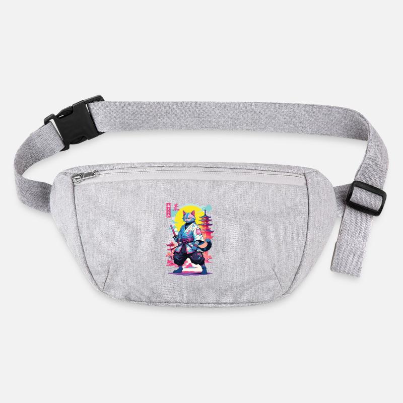 Conception esthétique Samurai Cat Vaporwave Sac banane recyclé Stanley/Stella