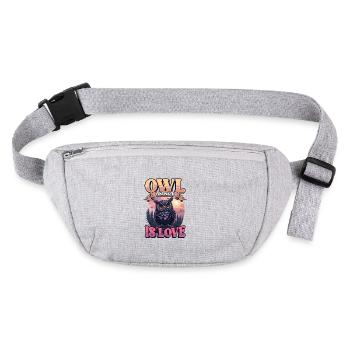 Owl You Need Is Love Eule - Stanley/Stella recycelte Gürteltasche - Grau meliert - Vorne