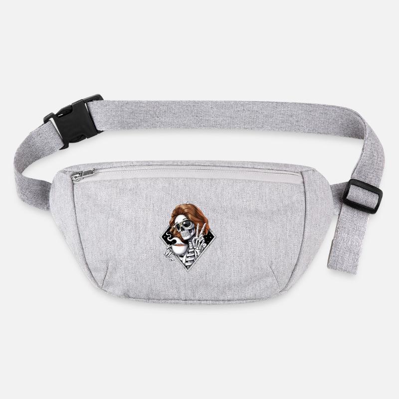 Skeleton Hippie Drinking Coffee Stanley/Stella recycled Hip Bag 