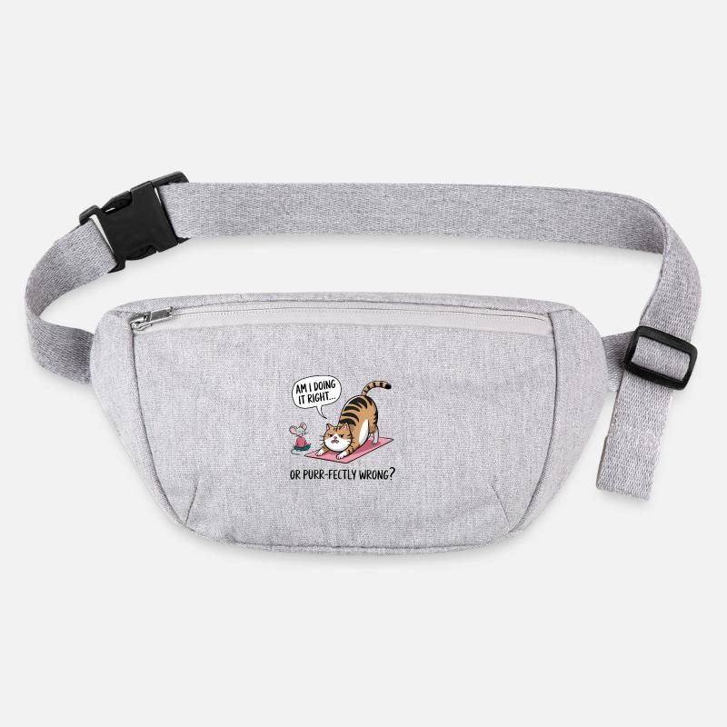 Funny Cat Yoga Saying – "Am I Doing It Right?" Stanley/Stella recycled Hip Bag 