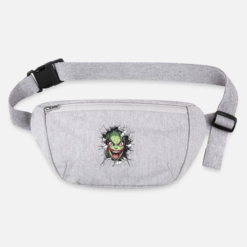 Creepy monster breaks through wall Stanley/Stella recycled Hip Bag 