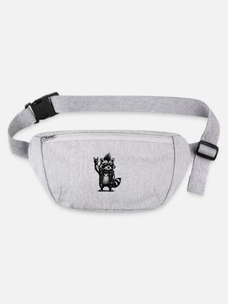 Rock Musique raton laveur Drôle Humour Idée cadeau - Sac banane recyclé Stanley/Stella - gris chiné