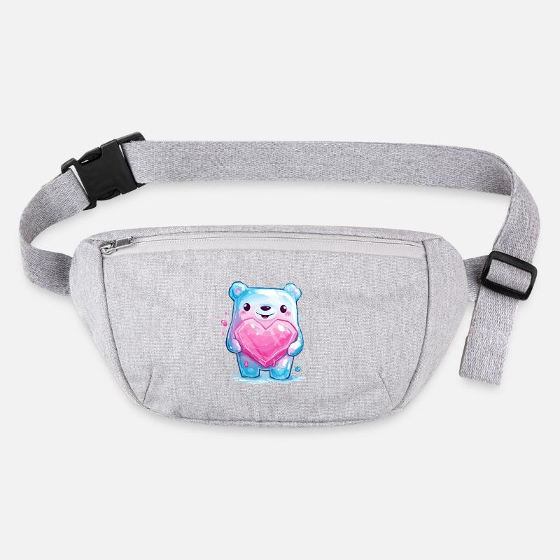 Kuschelbär mit Herzkristall Stanley/Stella recycelte Gürteltasche