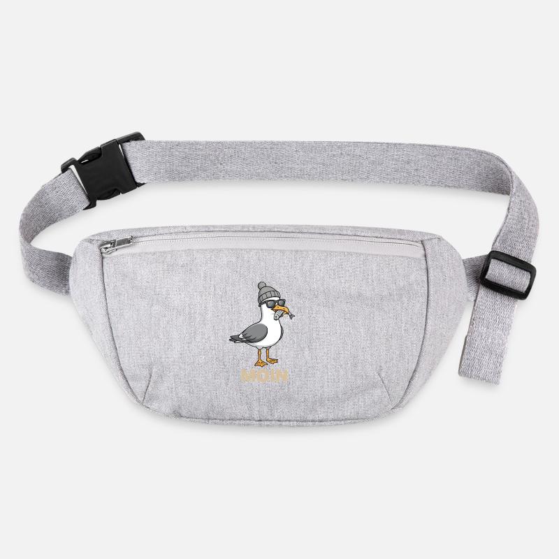 Mouette mouette de la lune avec casquette et poisson dans la bouche Sac banane recyclé Stanley/Stella