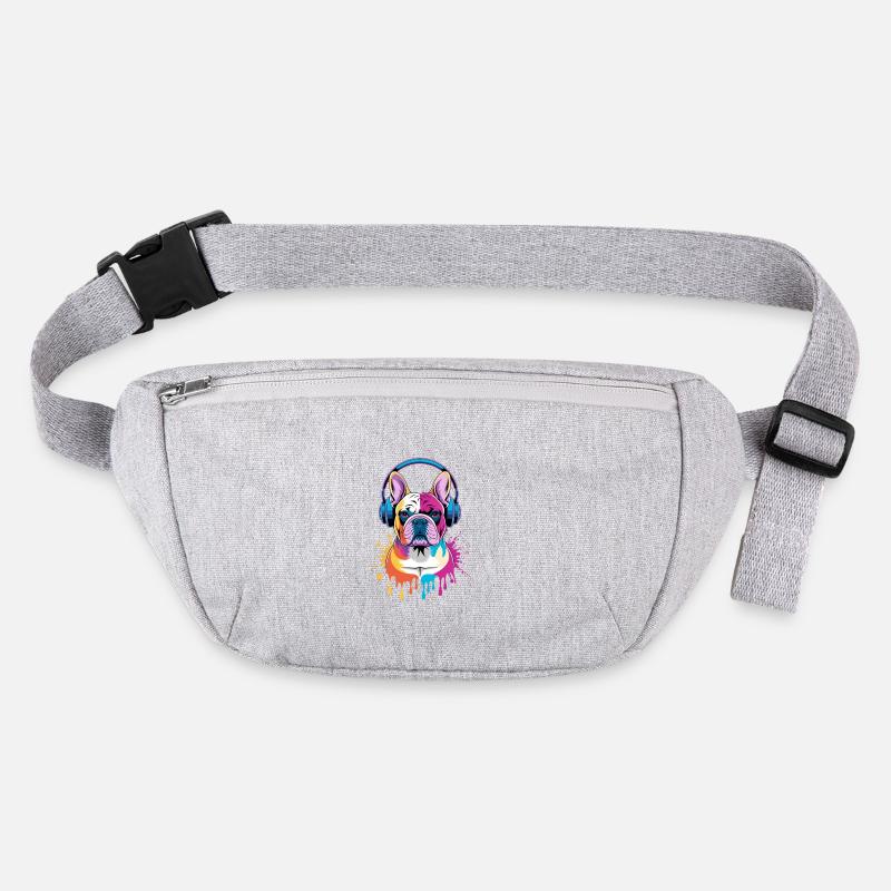 Bouledogue français Frenchie avec des écouteurs Sac banane recyclé Stanley/Stella
