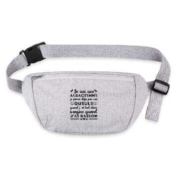 Je suis une Alsacienne humour Alsace cadeau - Sac banane recyclé Stanley/Stella - gris chiné - Devant