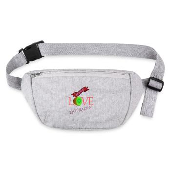 Amour, Amis, Famille, Partenaires, Bonheur, Vie, En bonne santé - Sac banane recyclé Stanley/Stella - gris chiné - Devant