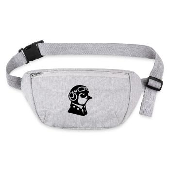 Penguin Pilot Airplane Flying Flight License - Stanley/Stella recycled Hip Bag  - heather grey - Front