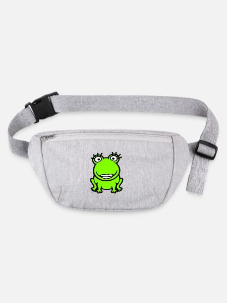Frosch Girl Wimpern hübsche Frau weiblich Mädchen - Stanley/Stella recycelte Gürteltasche - Grau meliert - Vorne