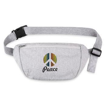 Design symbol peace rainbow colorful - Stanley/Stella recycelte Gürteltasche - Grau meliert - Vorne