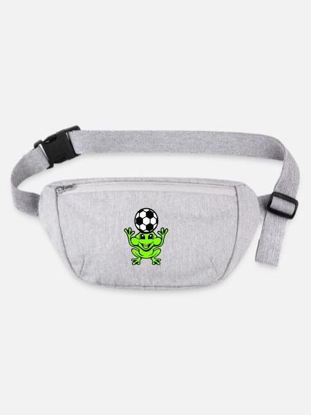 Frosch Fußball Kopfball Köpfer Ball Spielen Kröte - Stanley/Stella recycelte Gürteltasche - Grau meliert - Vorne