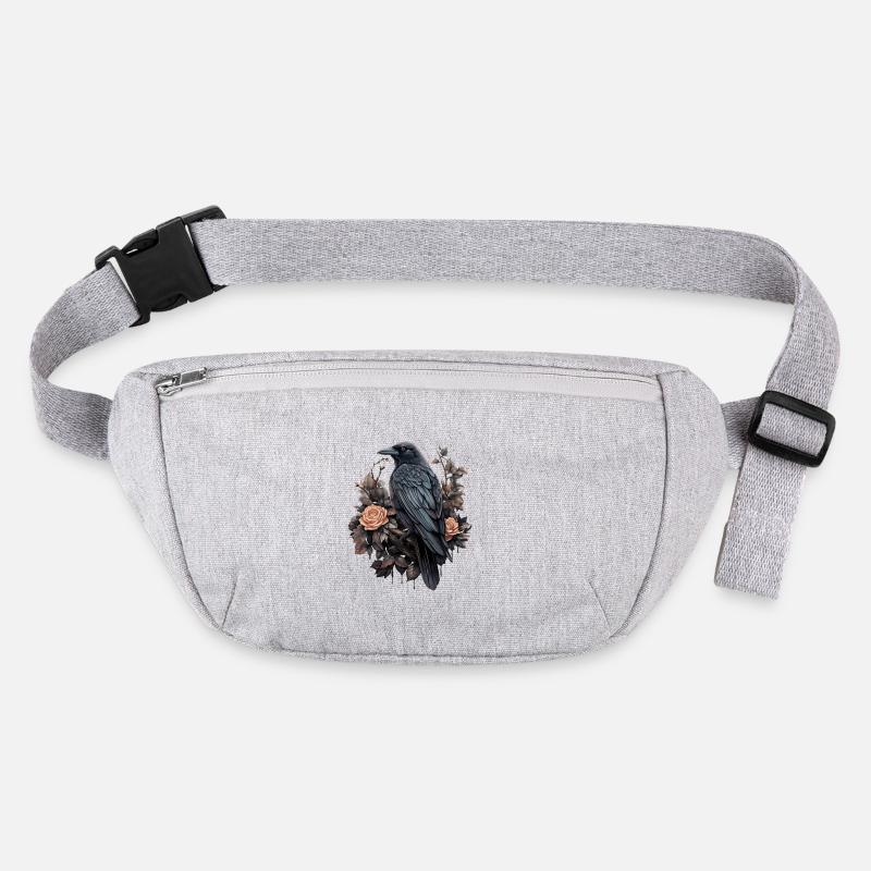 Illustrations de corbeau gothique avec des Roses Sac banane recyclé Stanley/Stella