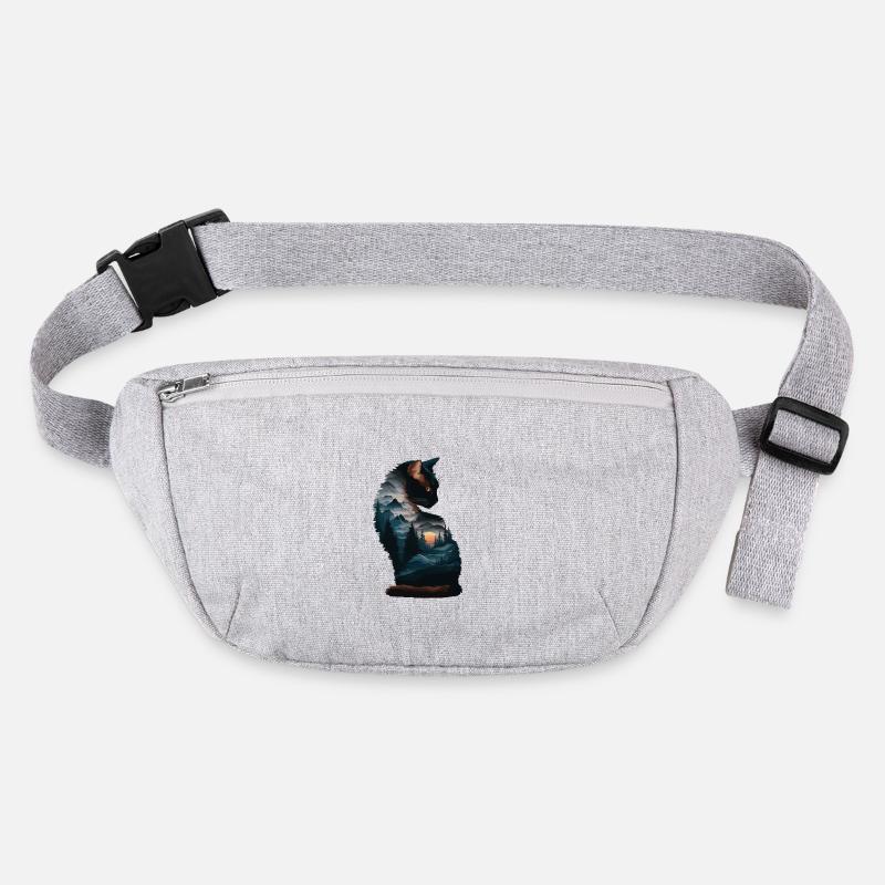 Mystic Forest Chats Coucher de soleil Illustration Sac banane recyclé Stanley/Stella