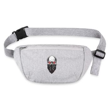 Tête de mort masquée aux yeux brillants - Sac banane recyclé Stanley/Stella - gris chiné - Devant