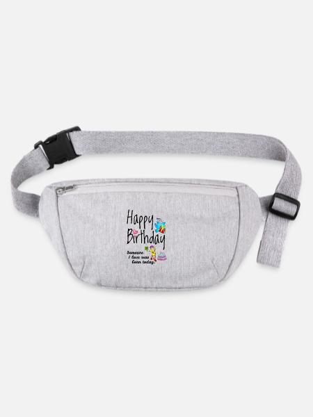 Joyeux anniversaire pour quelqu’un de spécial - Sac banane recyclé Stanley/Stella - gris chiné - Devant