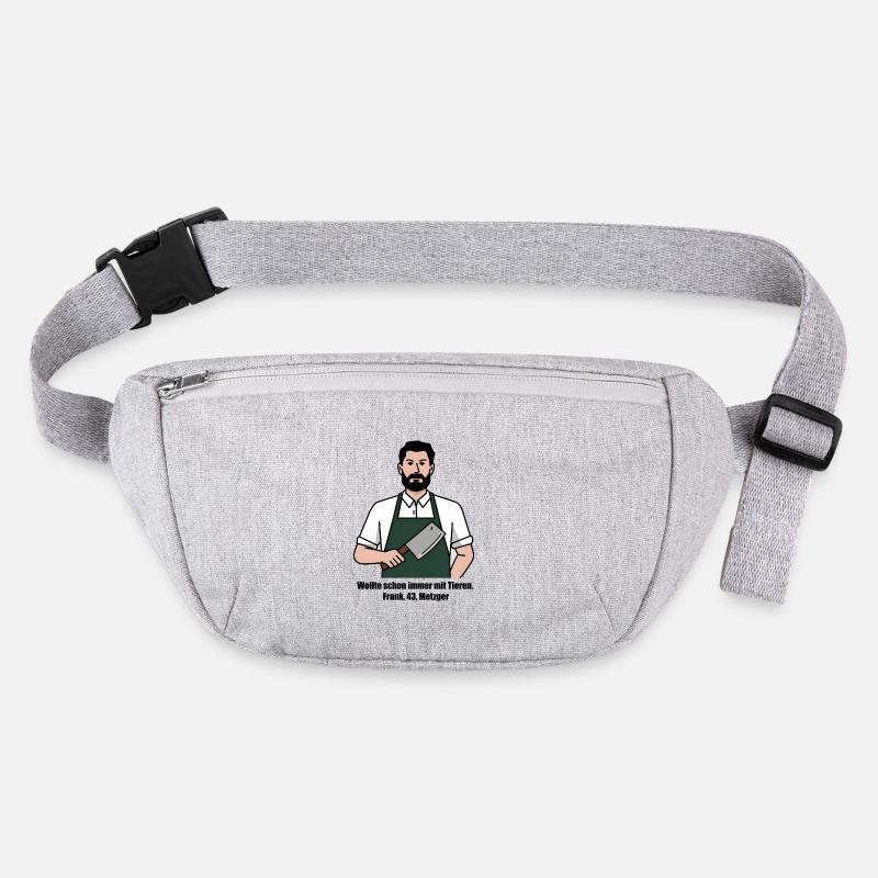 Metzger Shirt, Geschenk Für Metzger, Berufe - Stanley/Stella recycelte Gürteltasche - Grau meliert