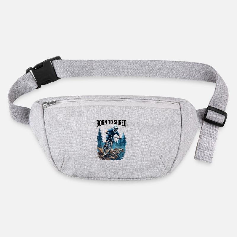 Mountain Biking Forest Trail Action Scene Stanley/Stella recycled Hip Bag 
