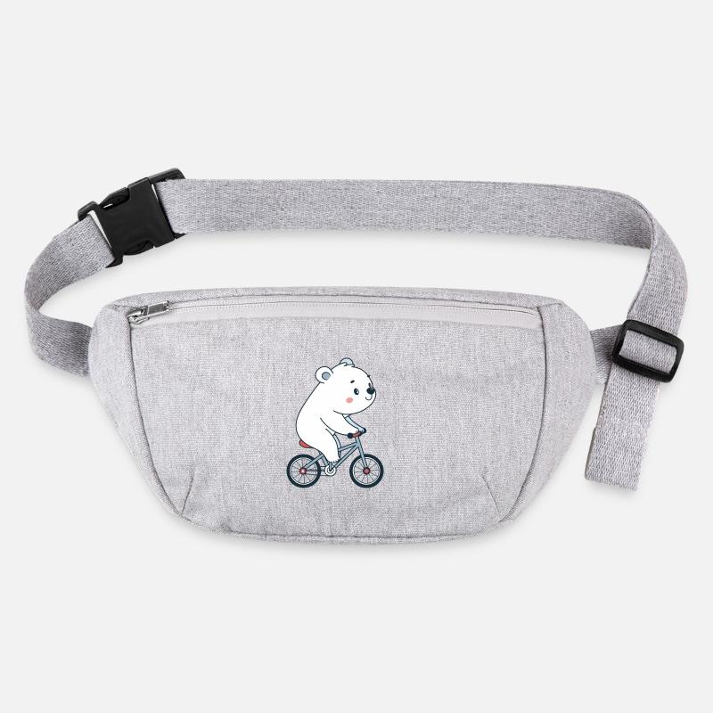 Ourson blanc à vélo kawaii Sac banane recyclé Stanley/Stella