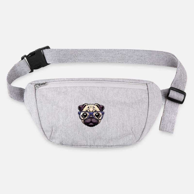 Nerdiger Mops mit Brille Stanley/Stella recycelte Gürteltasche
