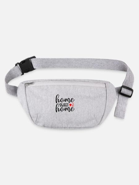Home sweet home - Sac banane recyclé Stanley/Stella - gris chiné - Devant