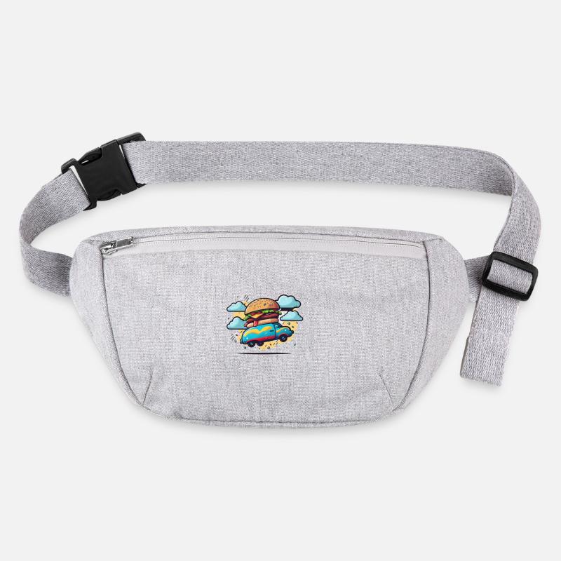 Burger Bus flies through the clouds Stanley/Stella recycled Hip Bag 